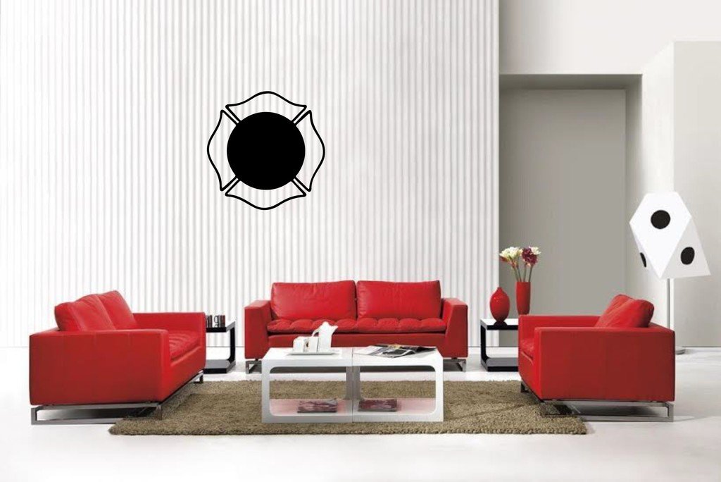 Picniva Maltese Cross Sty3 Vinyl Car Window Decal, Approx 5 in