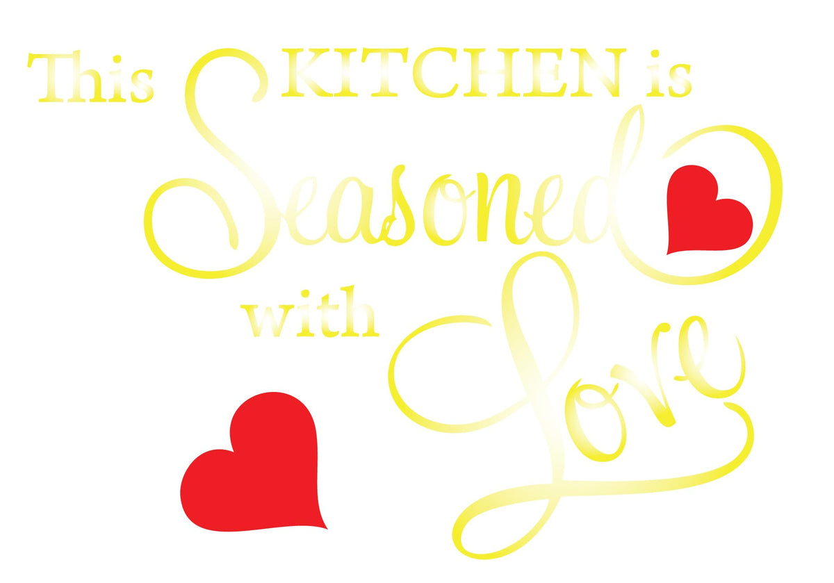 Picniva Seasoned With Love Kitchen Decal, Gold Chrome Mirror, 15 x 22 in