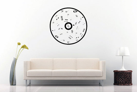 Picniva Outline CD Music Symbols Wall Decal for Musicians