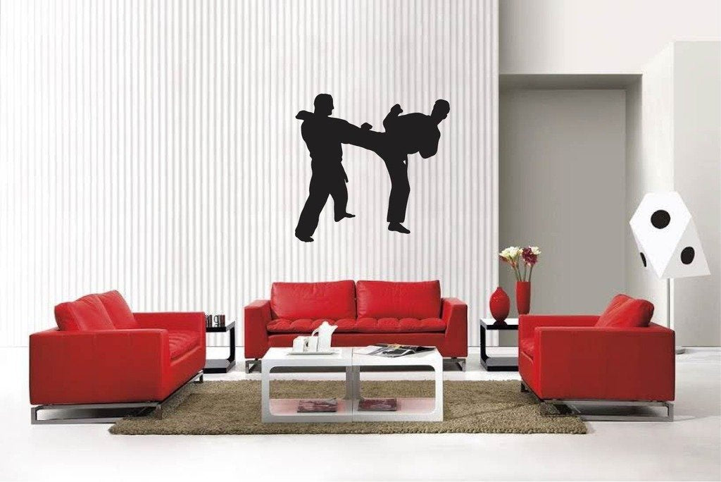 Picniva Matte Black Martial Arts Style 214 Vinyl Wall Decal Sports Decor