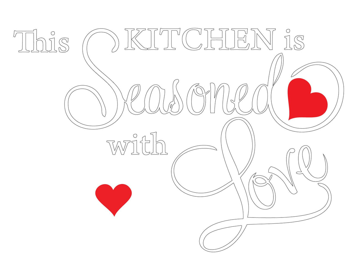 Picniva This Kitchen Is Seasoned With Love Decal, White, 17 x 23 in