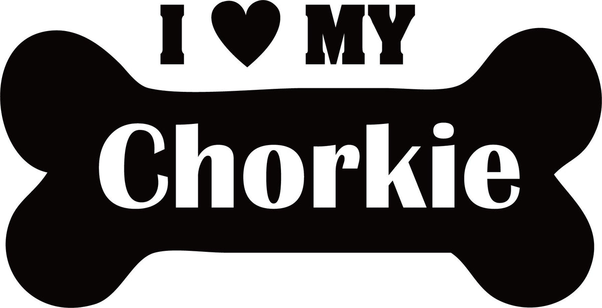 Decaltor I Love My Chorkie Vinyl Decal for Car Window Laptop, 5 in