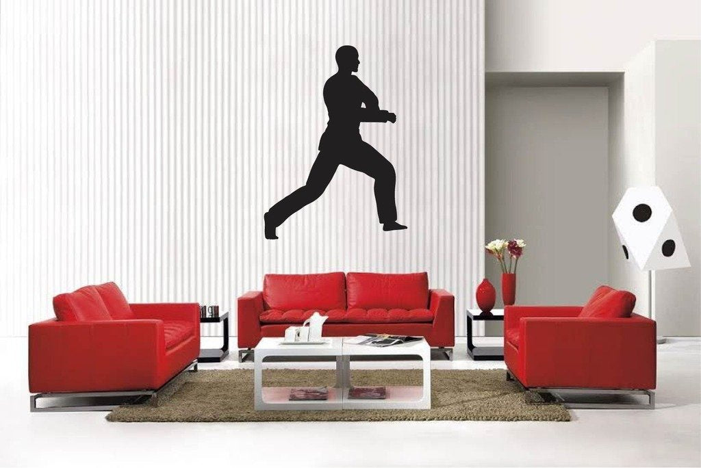 Picniva Matte Black Martial Arts Style 50 Vinyl Wall Decal Sports Decor