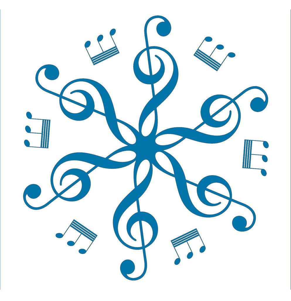 Picniva Six Treble Clefs Rosette Wall Decal for Musicians