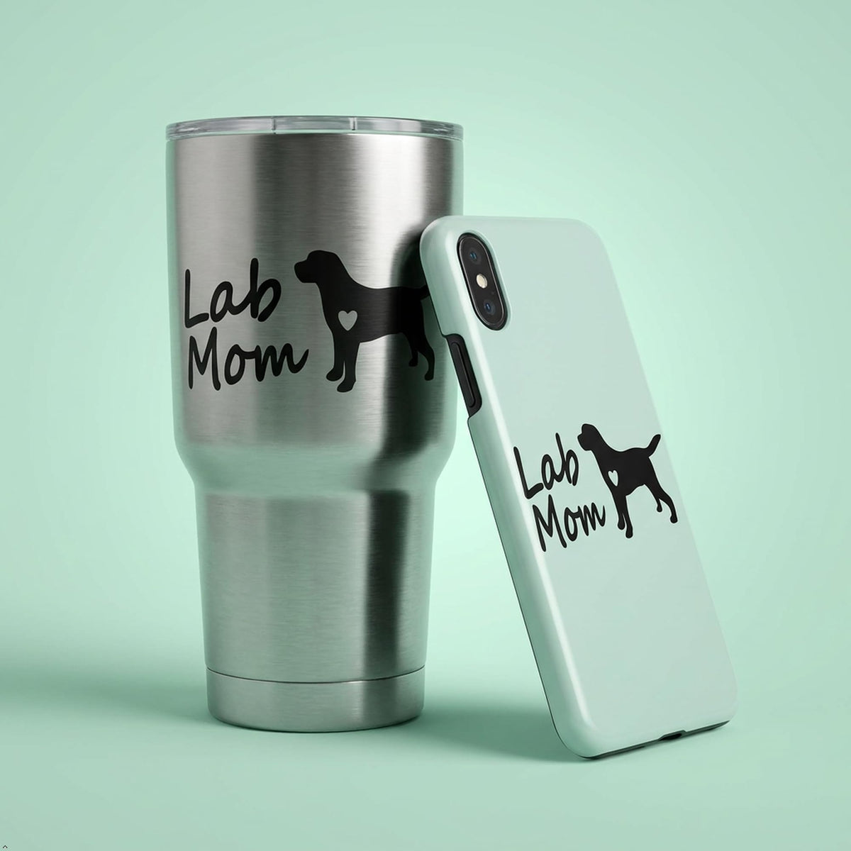 Decaltor Lab Mom Labrador Vinyl Decal, 5 in