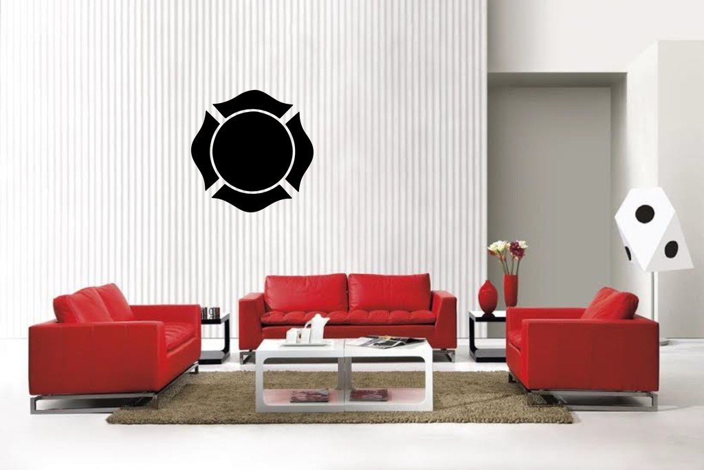 Picniva Maltese Cross Sty2 Vinyl Car Window Decal, Approx 5 in