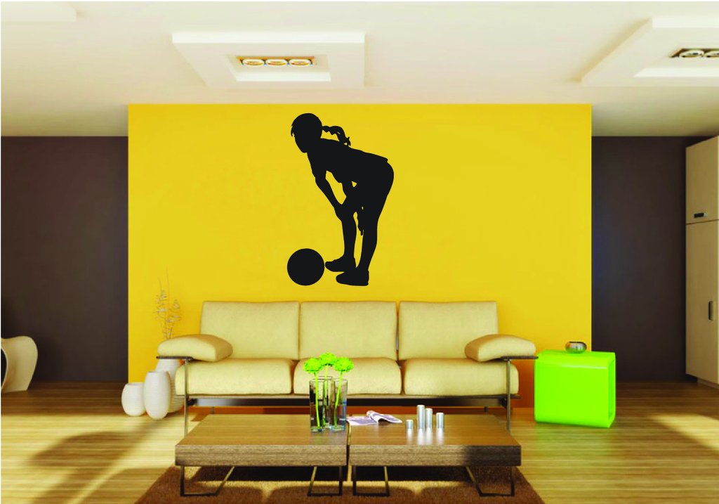 Picniva Soccer Girl Style 49a Removable Vinyl Wall Decal