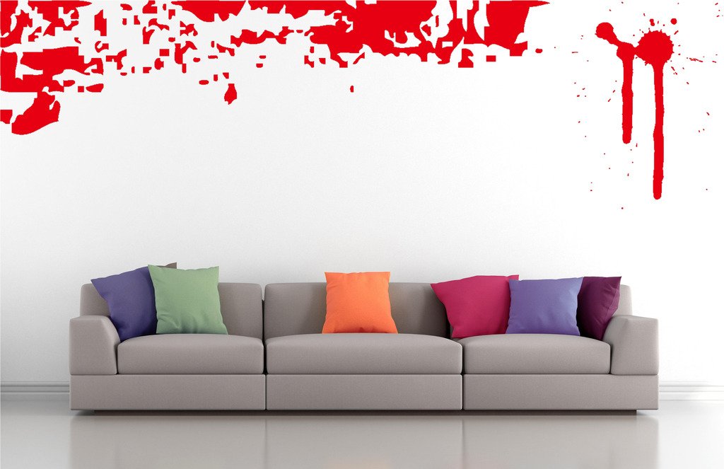 Picniva Drips Border Wall Decals, Red, 10 in Height, DOTPR03A