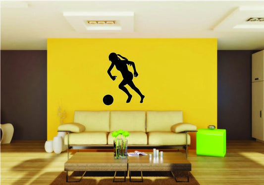 Picniva Soccer Girl Style 13a Removable Vinyl Wall Decal