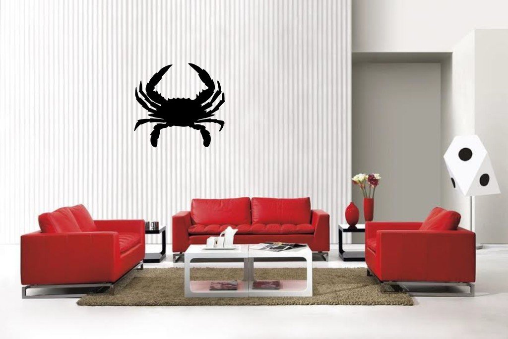 Picniva Matte Black Cancer Style 4 Vinyl Wall Decal Zodiac Astrology Decor