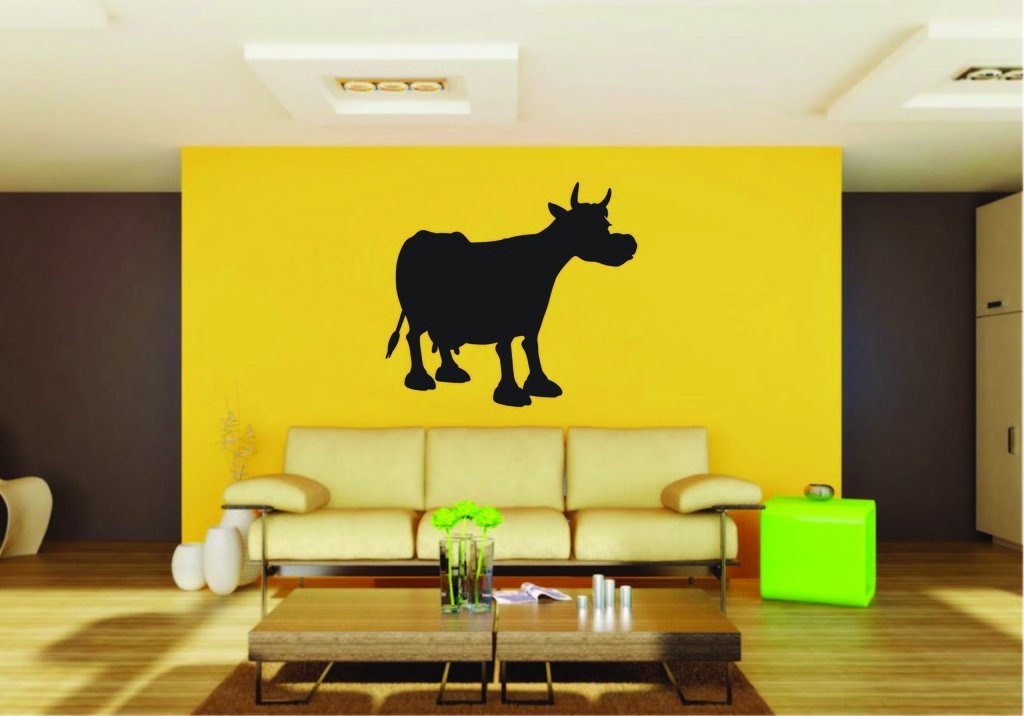 Picniva Cow Sty6a Vinyl Wall Decal, Approx 22 x 19.79 in, Removable