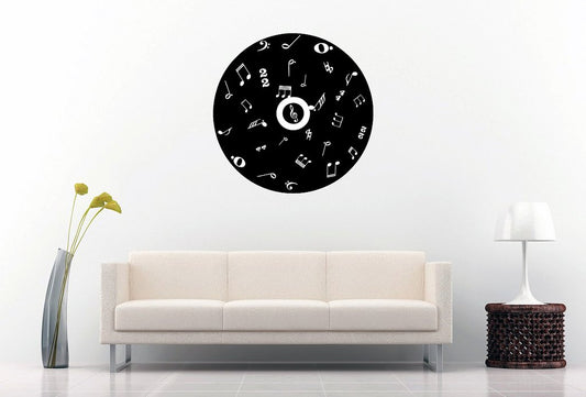 Picniva Filled CD Music Symbols Wall Decal for Musicians