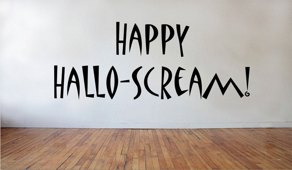 Picniva Halloween Happy Hallo-Scream Removable Vinyl Wall Decal, 23 x 9 in