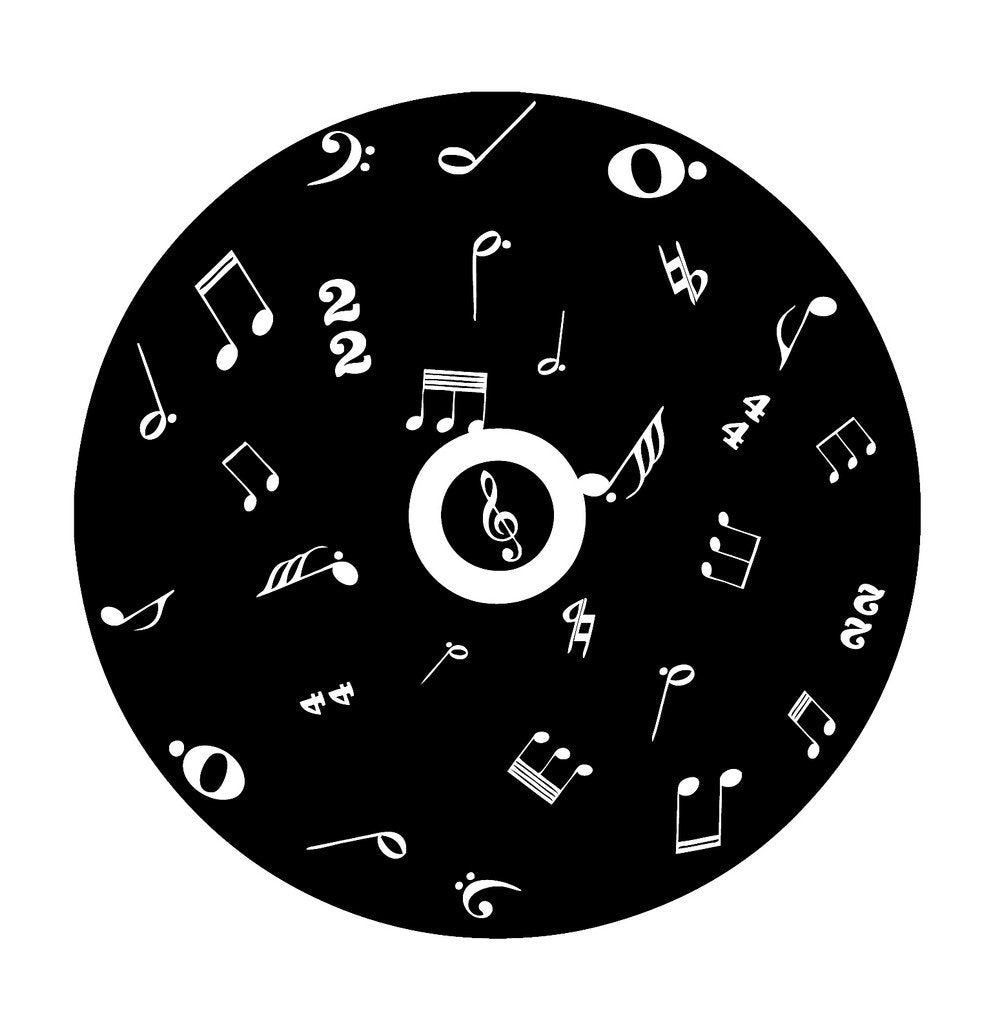 Picniva Filled CD Music Symbols Wall Decal for Musicians