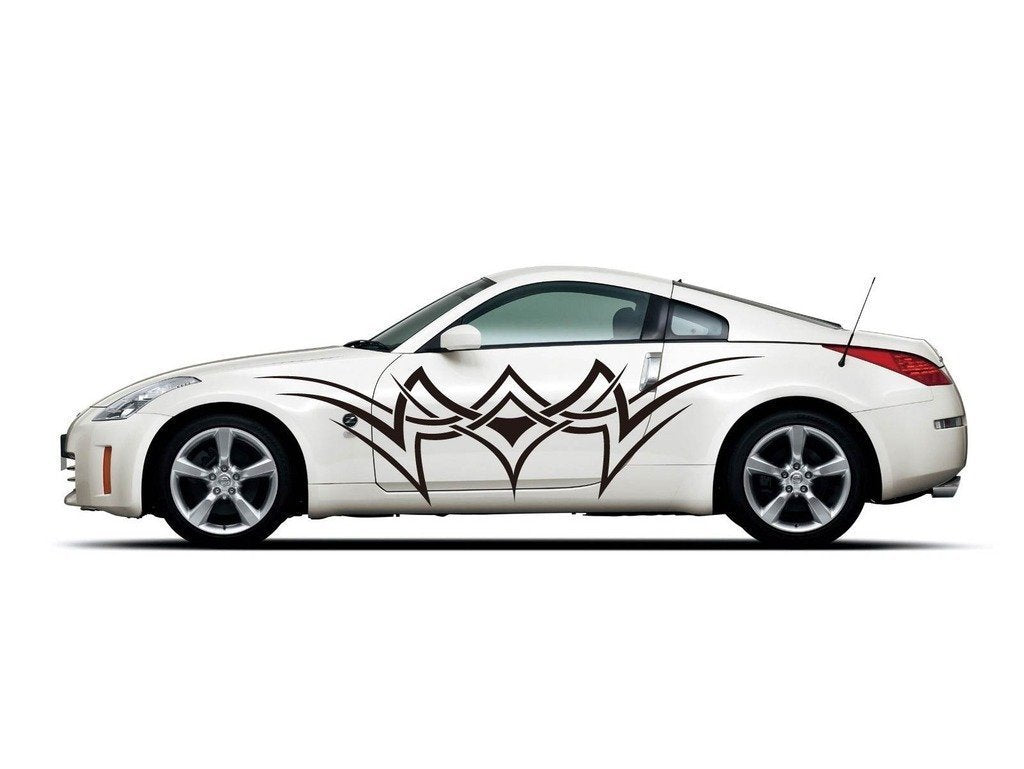 Picniva sty396 Racing Car Body Side Stripes Sticker Decal 2 Pcs