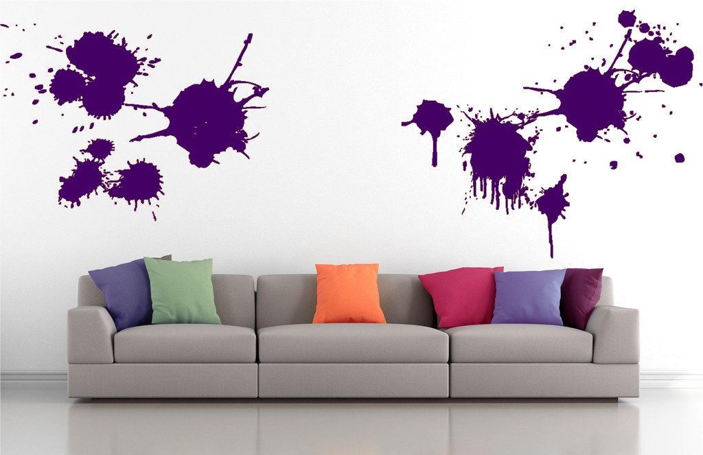 Picniva Splatter Assortment Wall Decals, Purple, 10 in Height, DOTPR12A