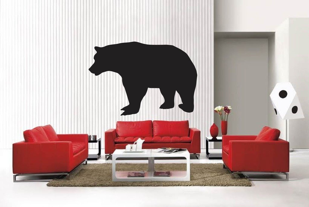 Picniva Matte Black Bear Style 17 Vinyl Wall Decal Woodland Cabin Decor Art