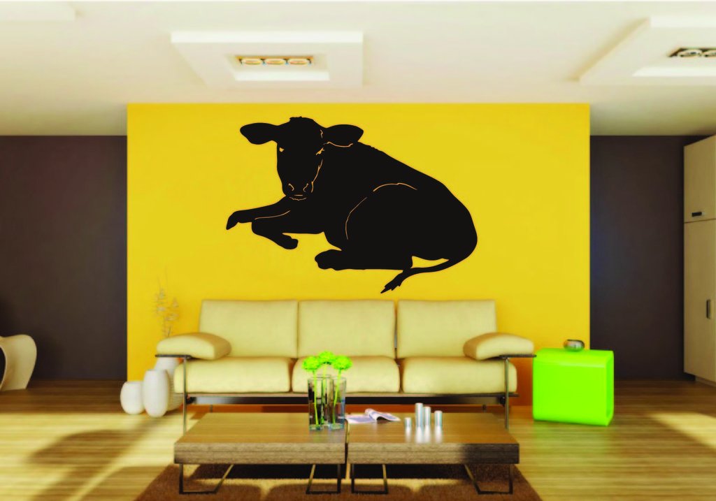 Picniva Cow Sty87 Vinyl Wall Decal, Approx 22 x 15.4 in, Removable