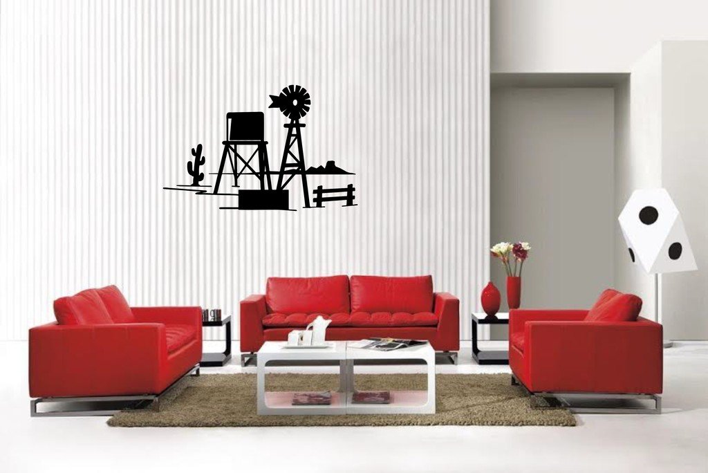 Picniva Matte Black Desert Style 2 Vinyl Wall Decal Nature Botanical Decor