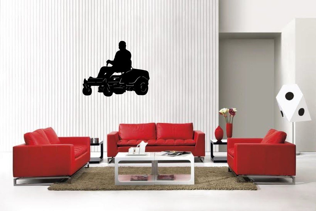 Picniva Lawn Mower Sty7 Vinyl Car Window Decal, Approx 5 in