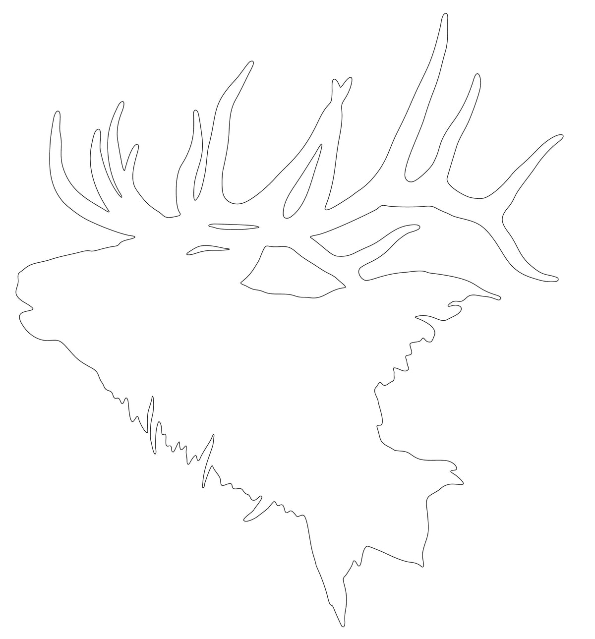 Picniva Elk Head Vinyl Car Decal, White, 10 in Wide