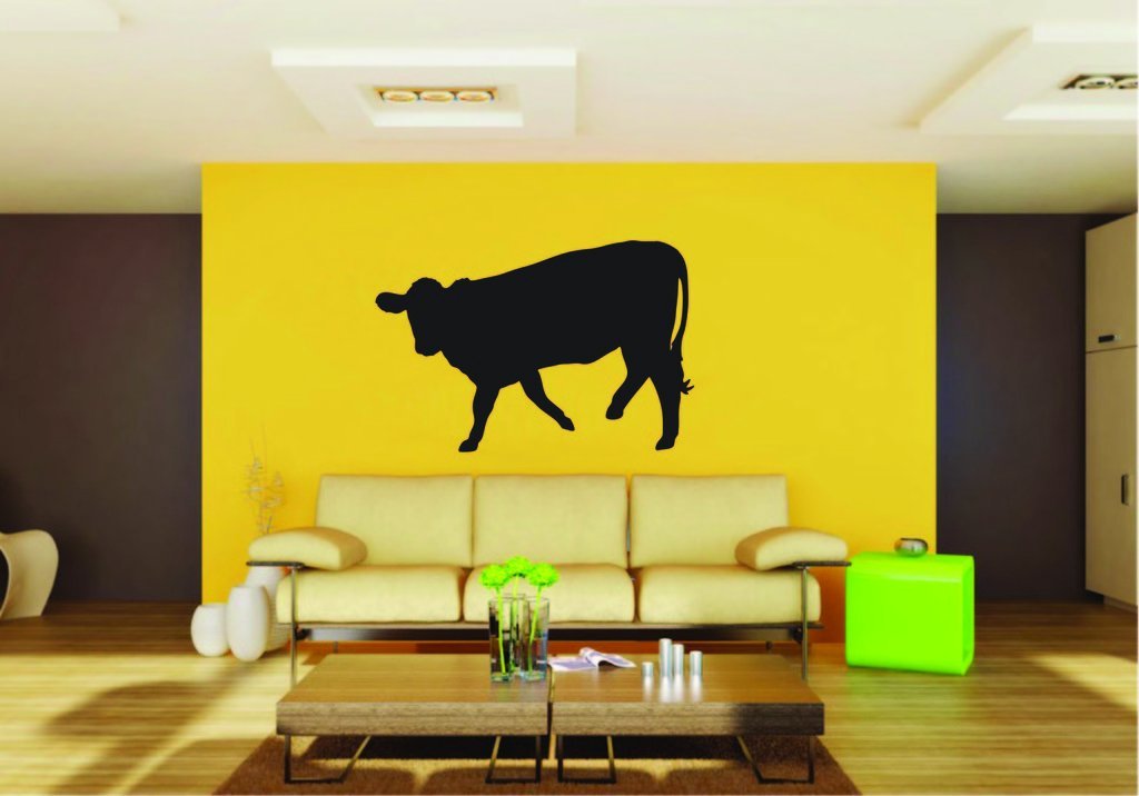 Picniva Cow Sty43 Vinyl Wall Decal, Approx 22 x 14.67 in, Removable