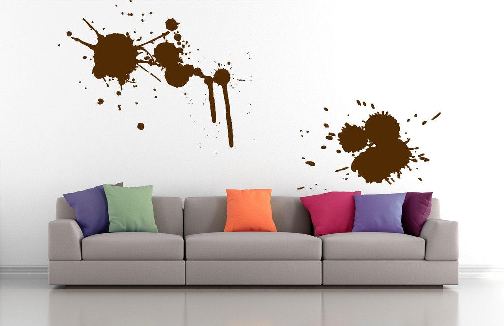 Picniva Splatters Drips Wall Decals, Brown, 10 in Height, DOTPR04A