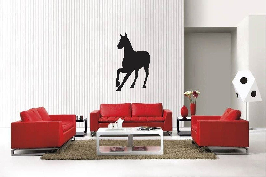 Picniva Matte Black Horse Style 65a Vinyl Wall Decal Equestrian Ranch Decor