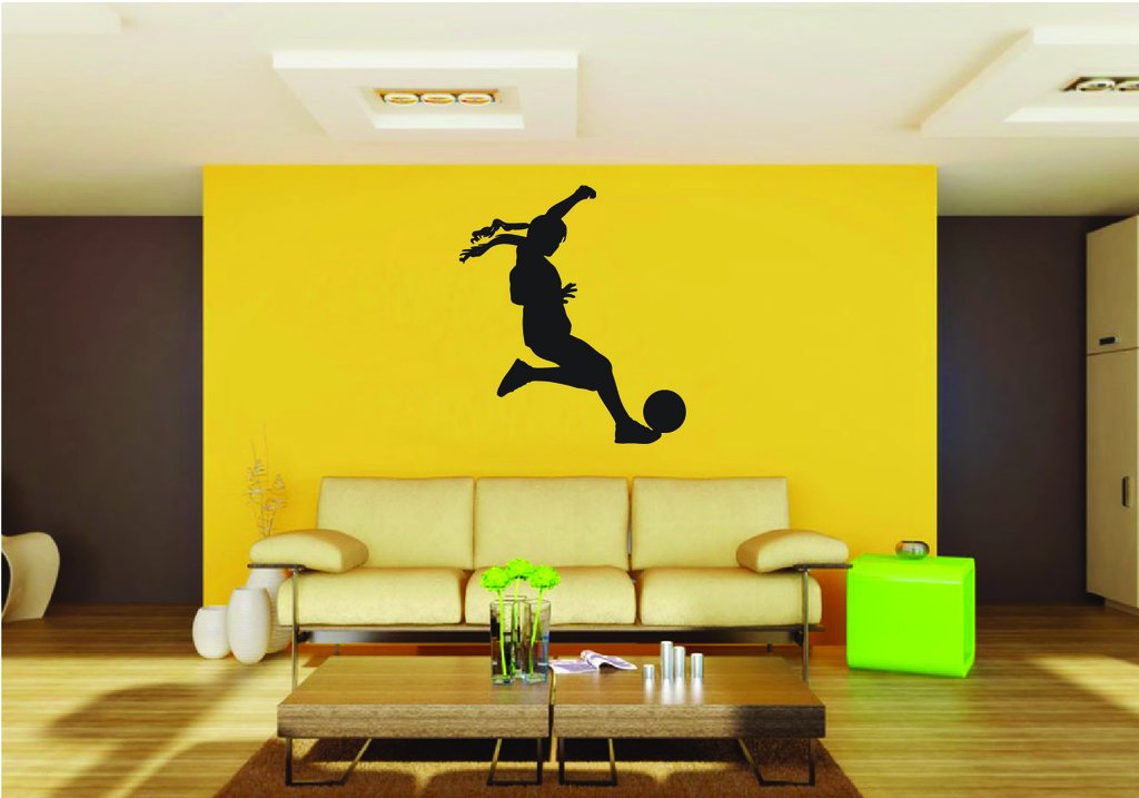 Picniva Soccer Girl Style 44a Removable Vinyl Wall Decal