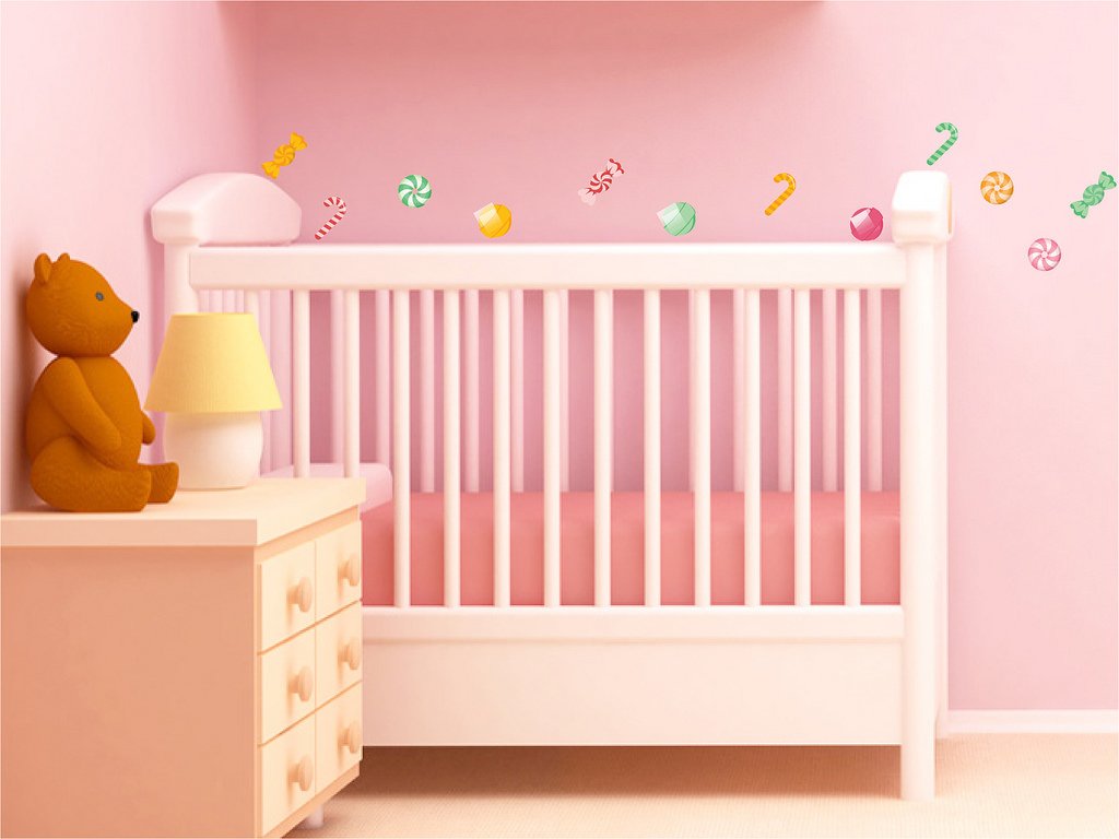 Picniva Candy Cane Clear Vinyl Wall Stickers, A3, 3 in Tallest