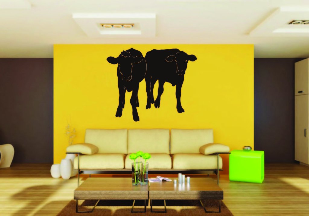 Picniva Cow Sty38 Vinyl Wall Decal, Approx 22 x 17.6 in, Removable