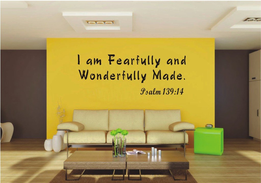 Picniva 22x8.19 I Am Fearfully and Wonderfully Vinyl Wall Decal Christian