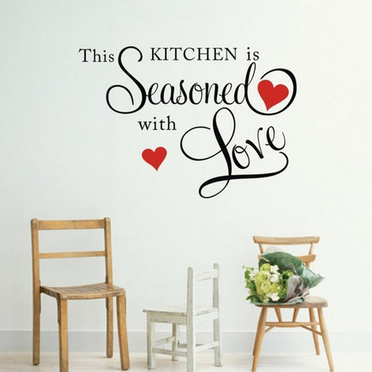 Picniva This Kitchen Is Seasoned With Love Wall Decal, Black, 17 x 23 in