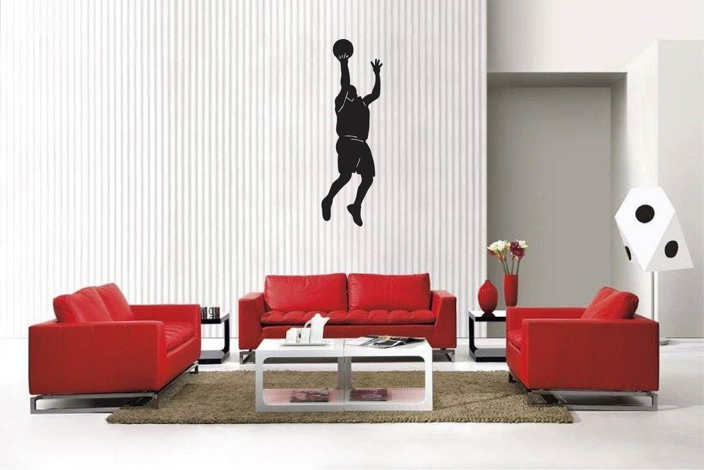 Picniva Matte Black Basketball Style 2 Vinyl Wall Decal Sports Decor