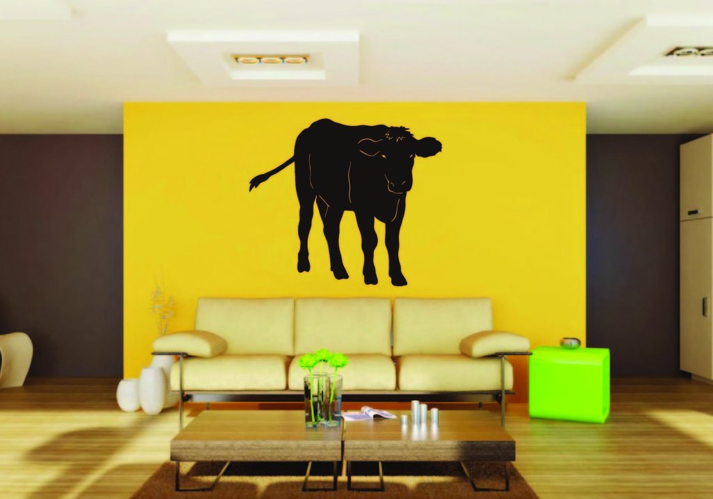 Picniva Cow Sty68 Vinyl Wall Decal, Approx 22 x 19.8 in, Removable