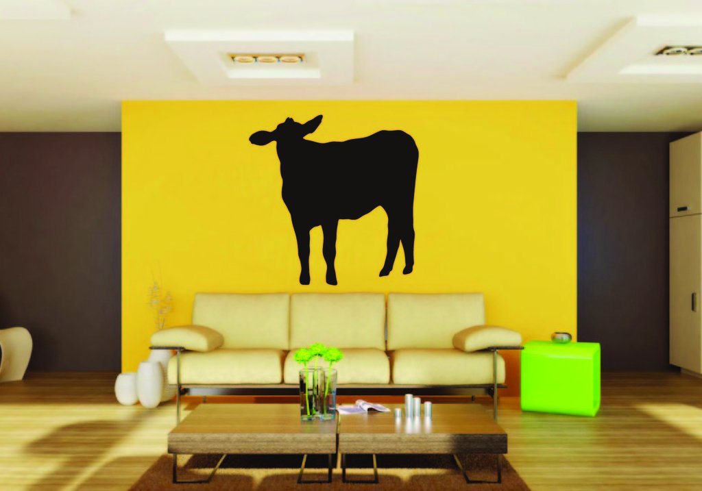 Picniva Cow Sty46 Vinyl Wall Decal, Approx 22 in Square, Removable