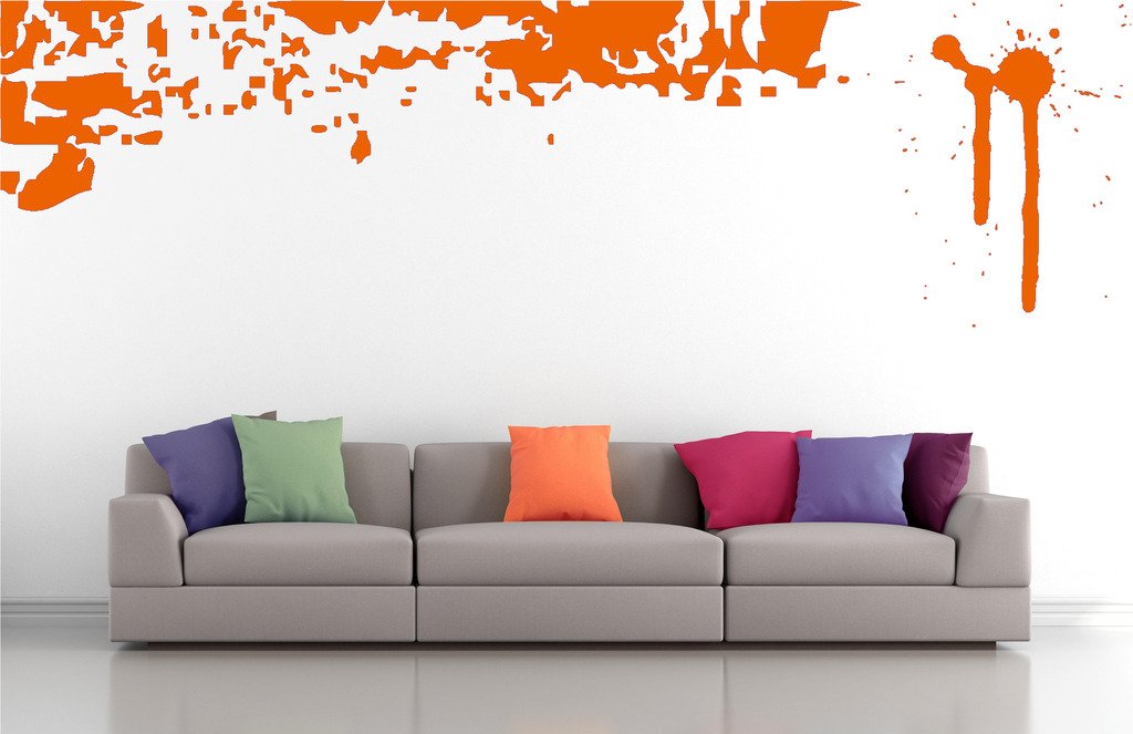 Picniva Drips Border Wall Decals, Orange, 10 in Height, DOTPR03A