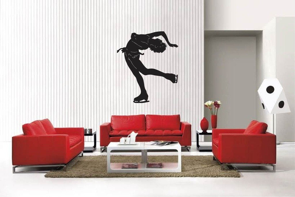 Picniva Matte Black Skate Style 8 Vinyl Wall Decal Action Sports Decor