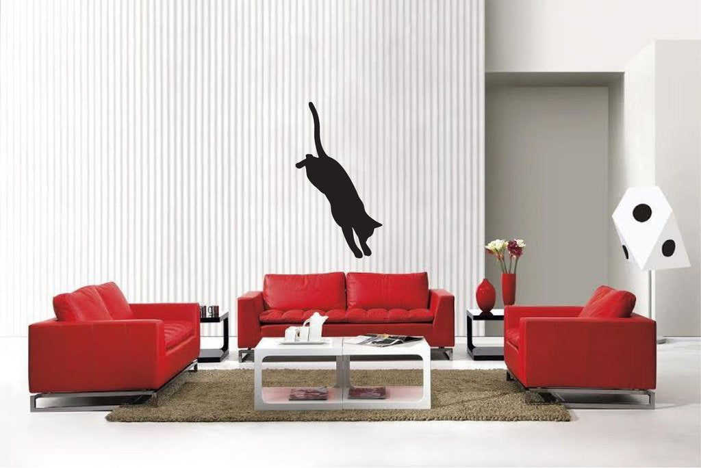 Picniva Matte Black Cat Style 30a Vinyl Wall Decal Feline Decor