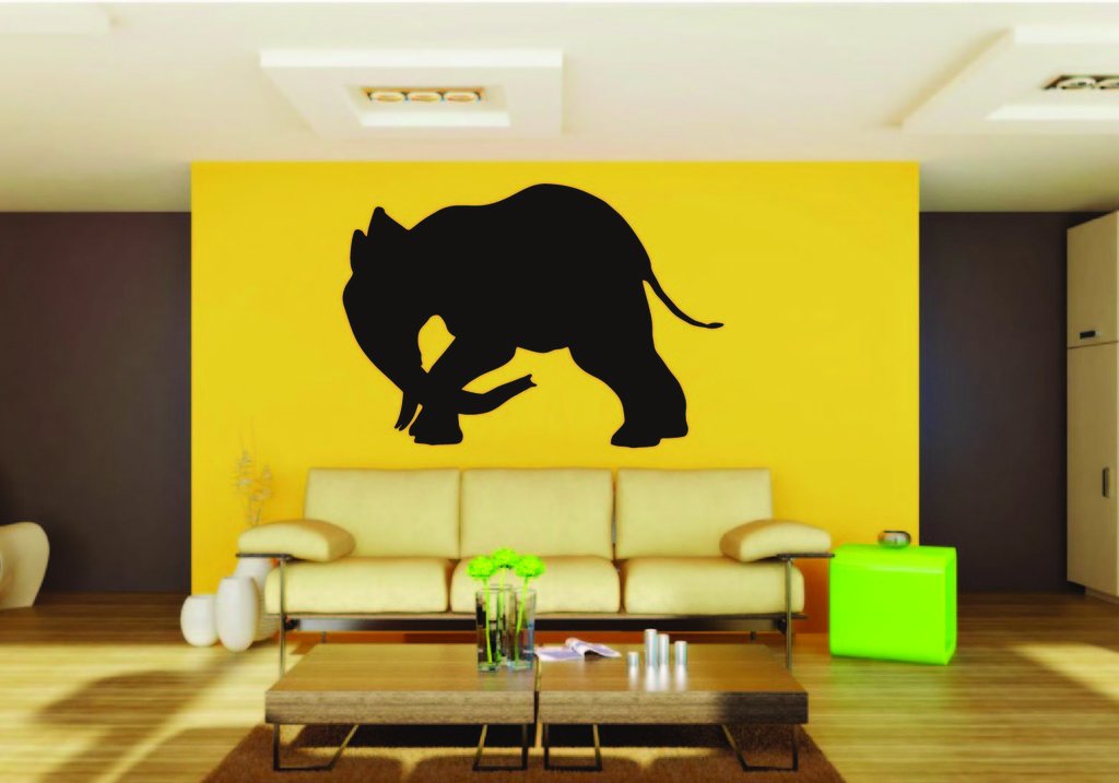 Picniva Elephant Sty11 Vinyl Wall Decal, Approx 22 x 15.4 in, Removable