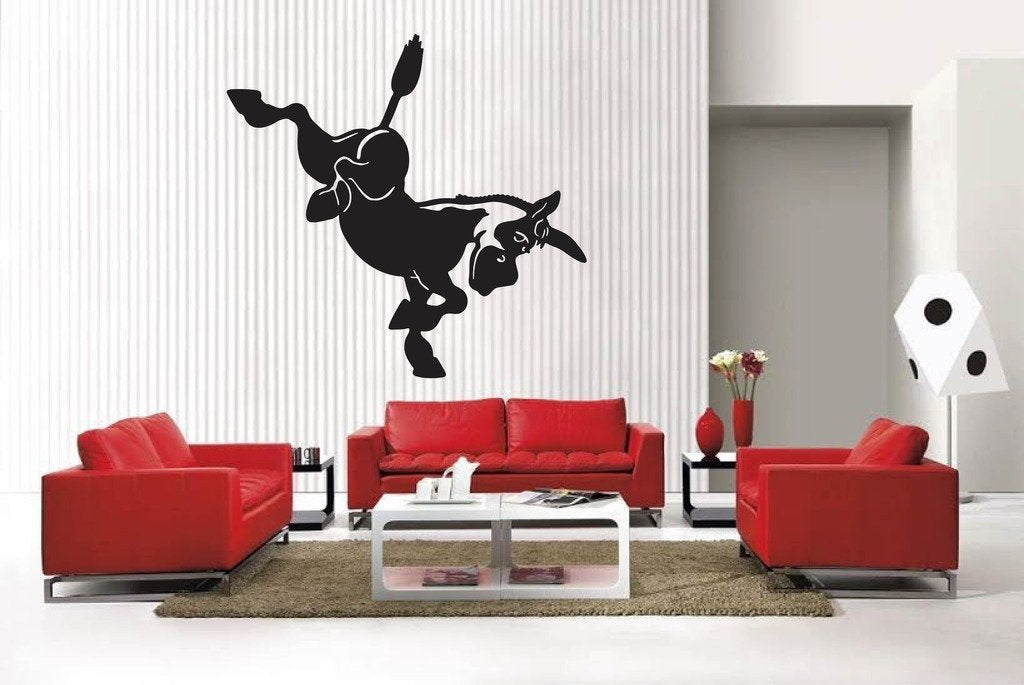 Picniva Matte Black Donkey Style 8 Vinyl Wall Decal Farm Barn Decor BG5574