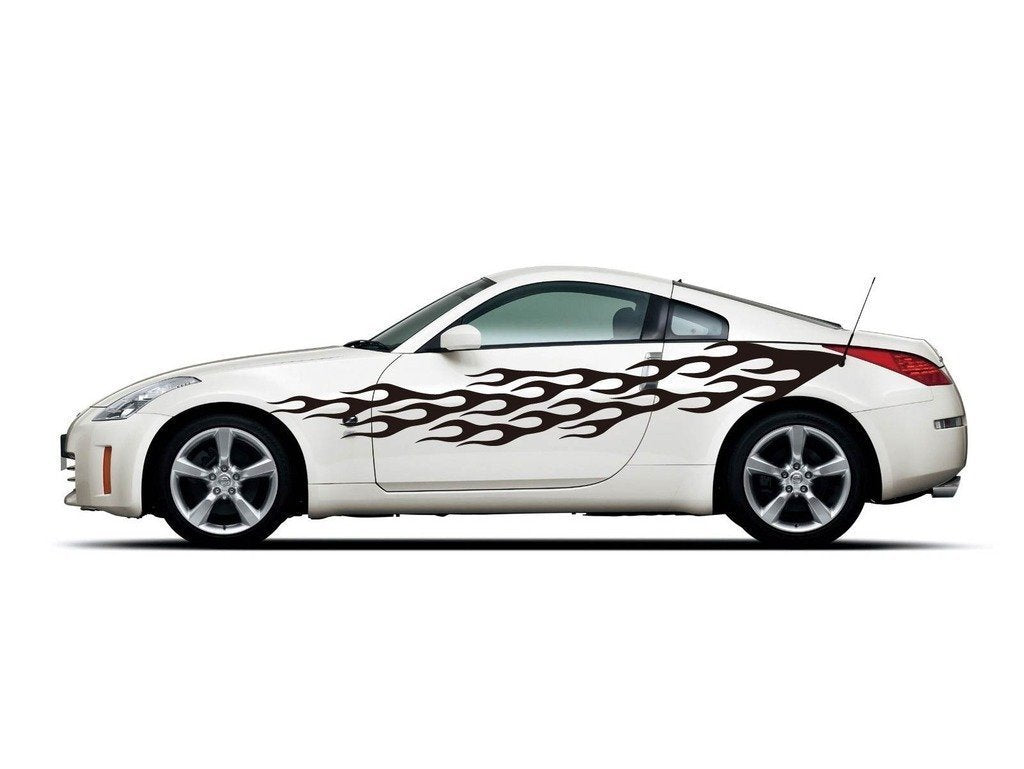 Picniva sty254 Racing Car Body Side Stripes Sticker Decal 2 Pcs