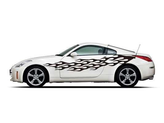 Picniva sty254 Racing Car Body Side Stripes Sticker Decal 2 Pcs