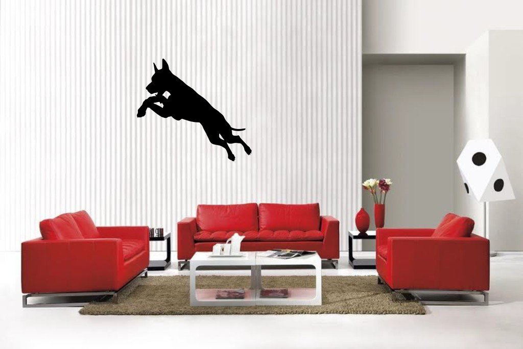 Picniva Matte Black Doberman Style 3a Vinyl Wall Decal Pet Animal Decor