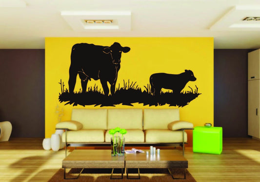 Picniva Cow Sty69 Vinyl Wall Decal, Approx 22 x 11 in, Removable