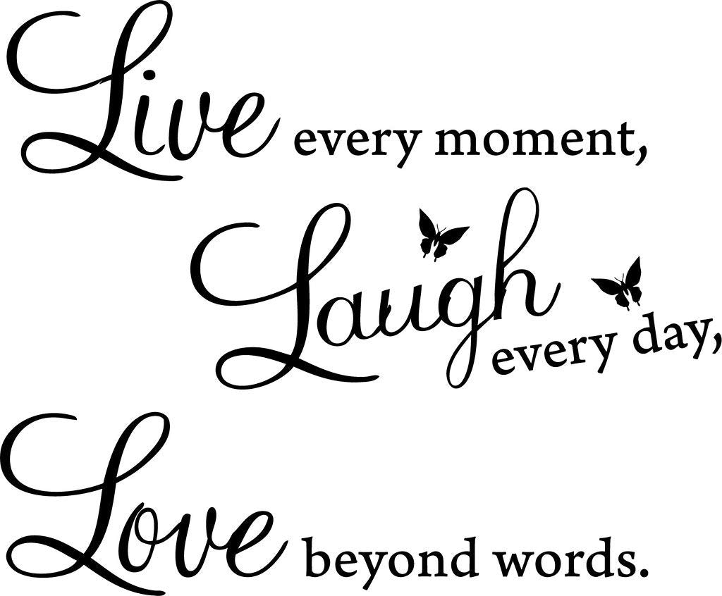 Picniva Live Every Moment Quote Vinyl Wall Decal, Black, 17 x 25 in