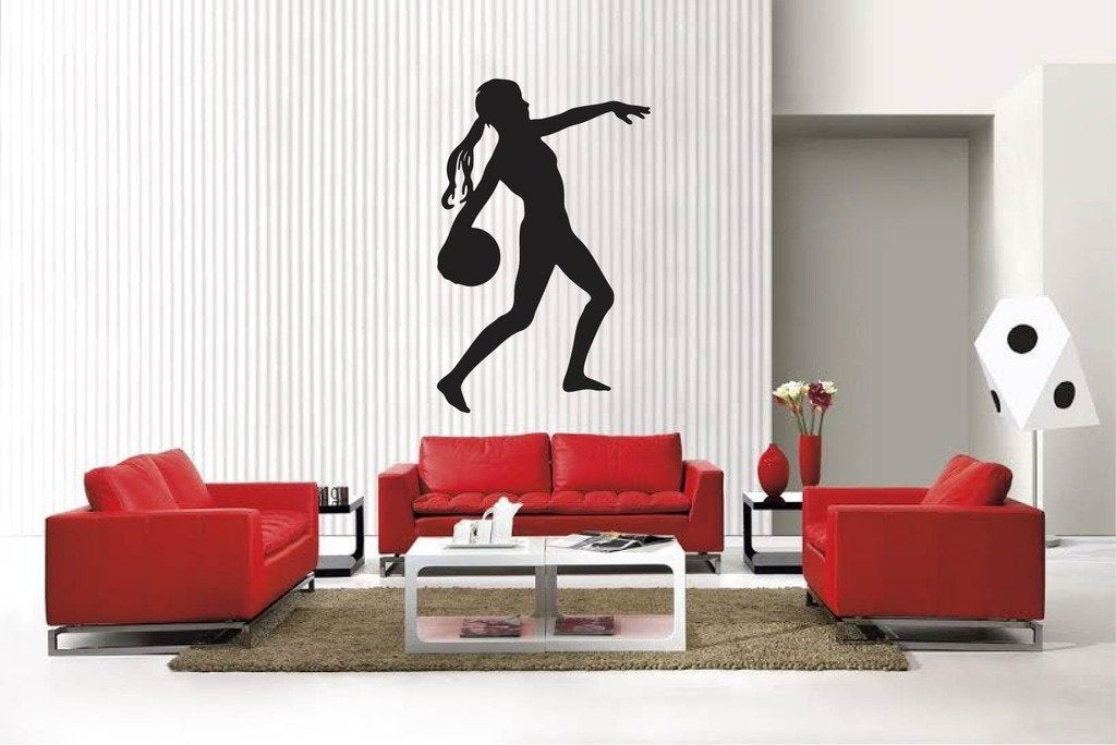 Picniva Matte Black Soccer Girl Style 7a Vinyl Wall Decal Sports Decor