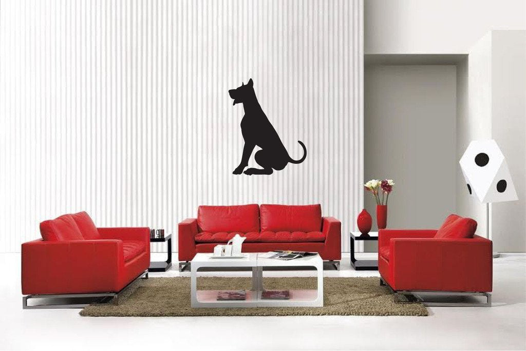 Picniva Matte Black Doberman Style 8a Vinyl Wall Decal Canine Decor