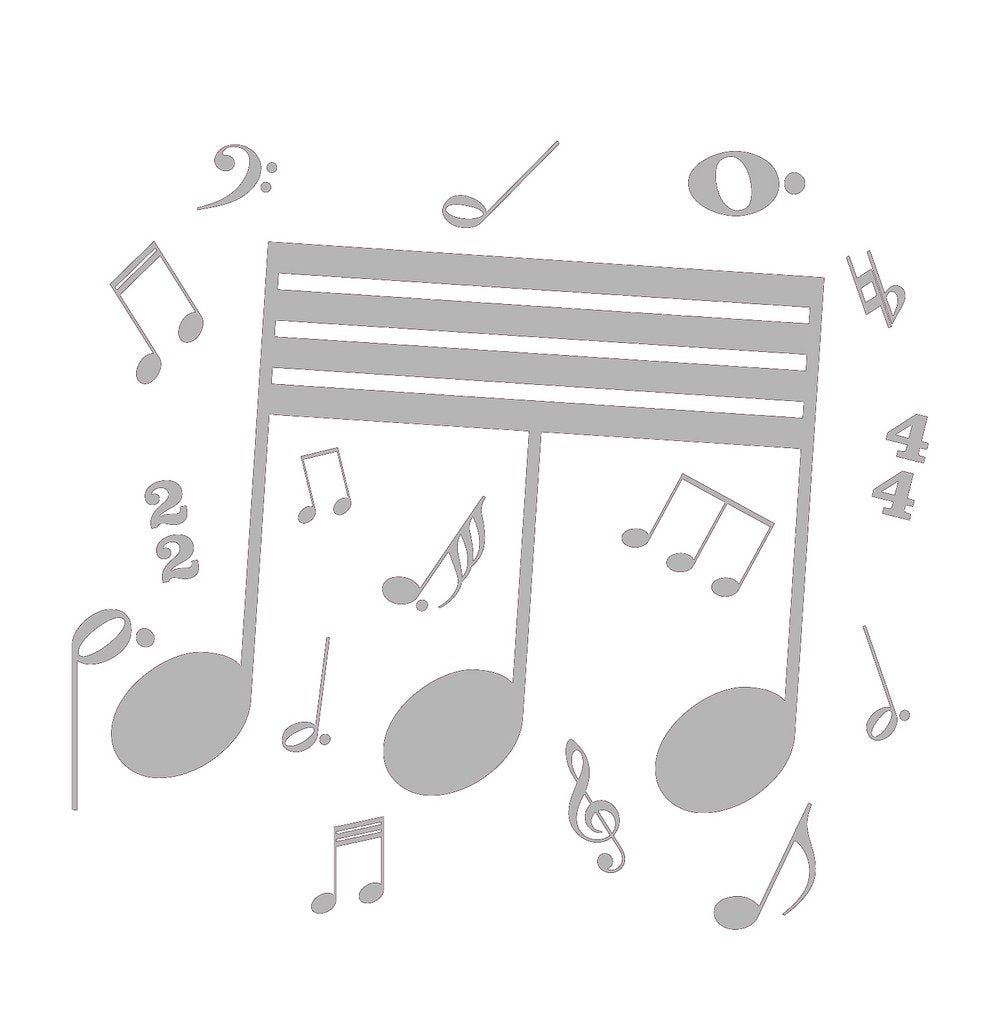 Picniva Beamed Sixty Fourth Notes Wall Decal for Musicians