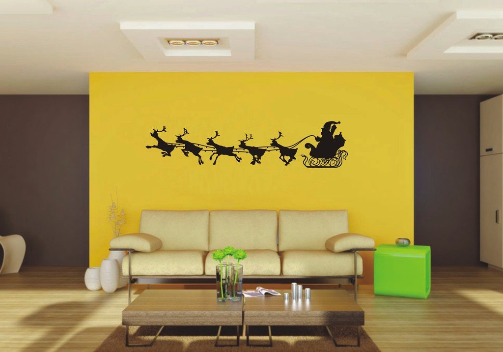 Picniva Reindeer Team Sty4a Vinyl Wall Decal, Approx 22 x 5.09 in